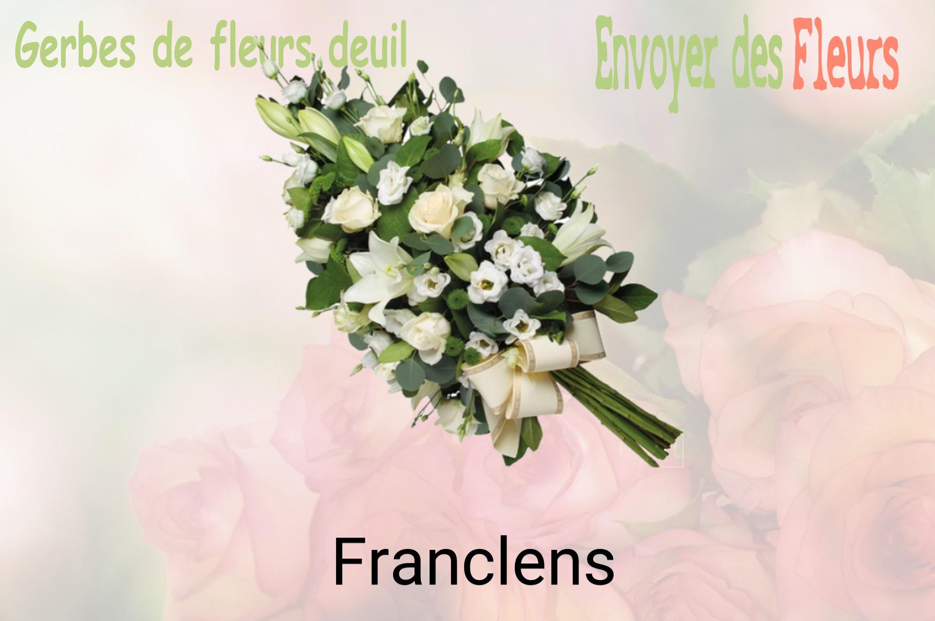 Gerbe de fleurs de deuil livrée à Franclens